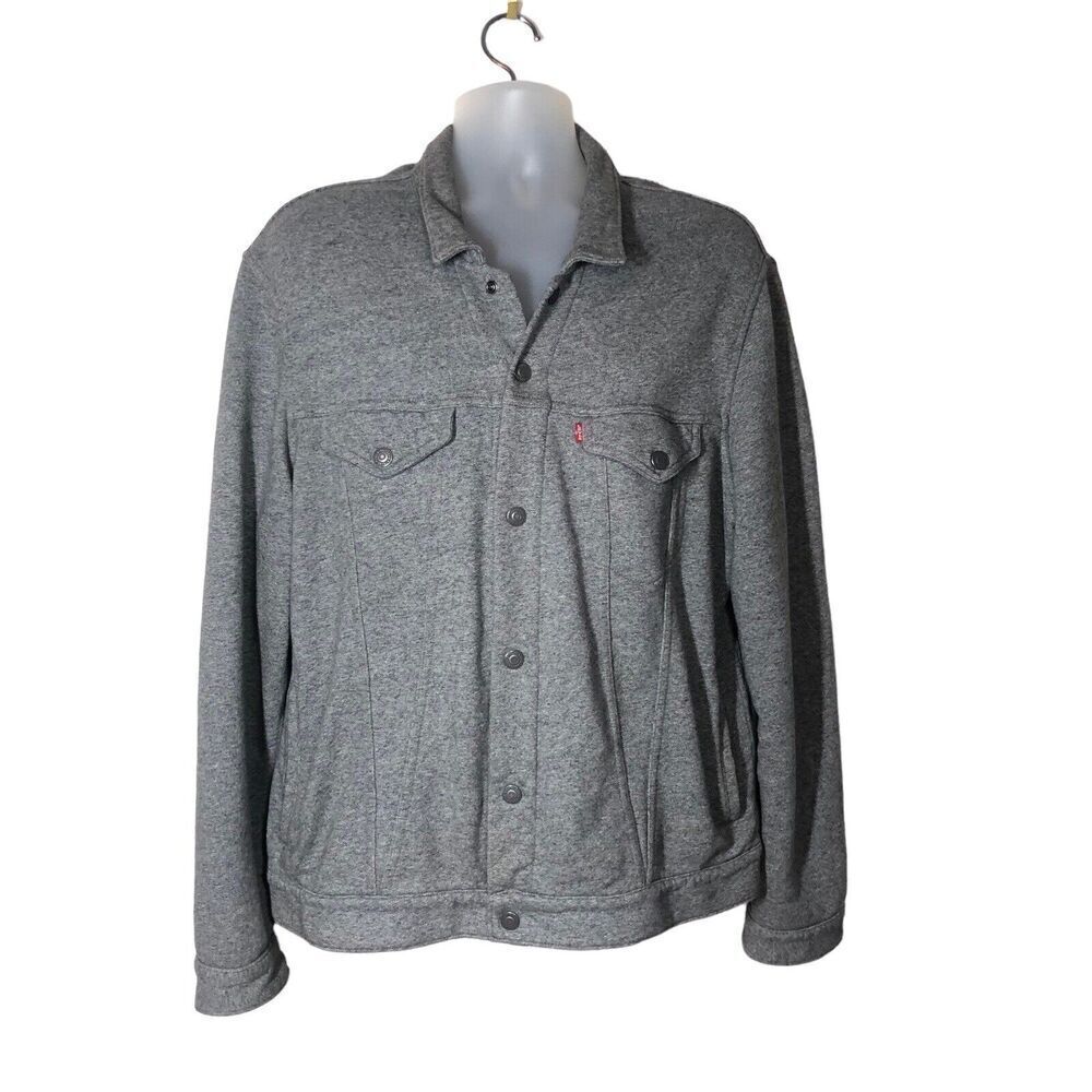 Levis Commuter Trucker Mens Size XXL Gray‎ Snap Front Pockets Coat Casual Biggy - Picture 6 of 9